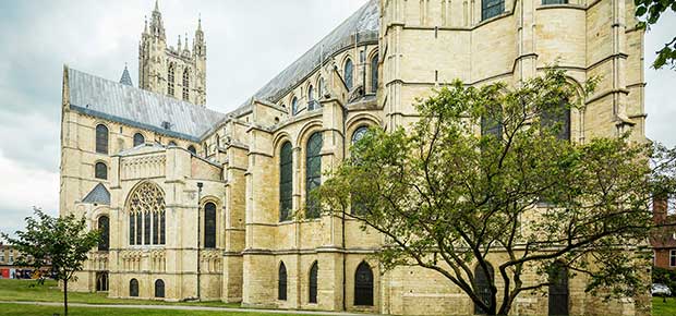 Image of the side of Canterbury Cathedral